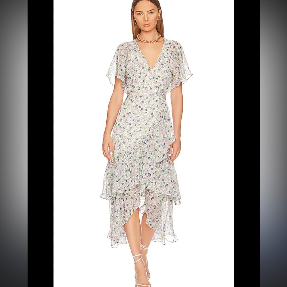 ASTR the label Women's Adella Dress Purple Green Floral Sundress Size Medium